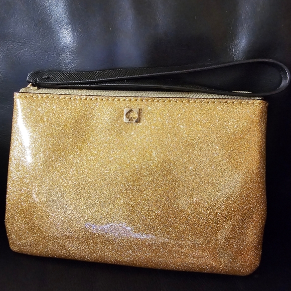 Kate Spade Bethann Gold Sparkle Wristlet NWOT - Picture 5 of 14